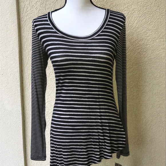 Vintage Diagonal Zipper longsleeve stripe tee - Picture 2 of 4